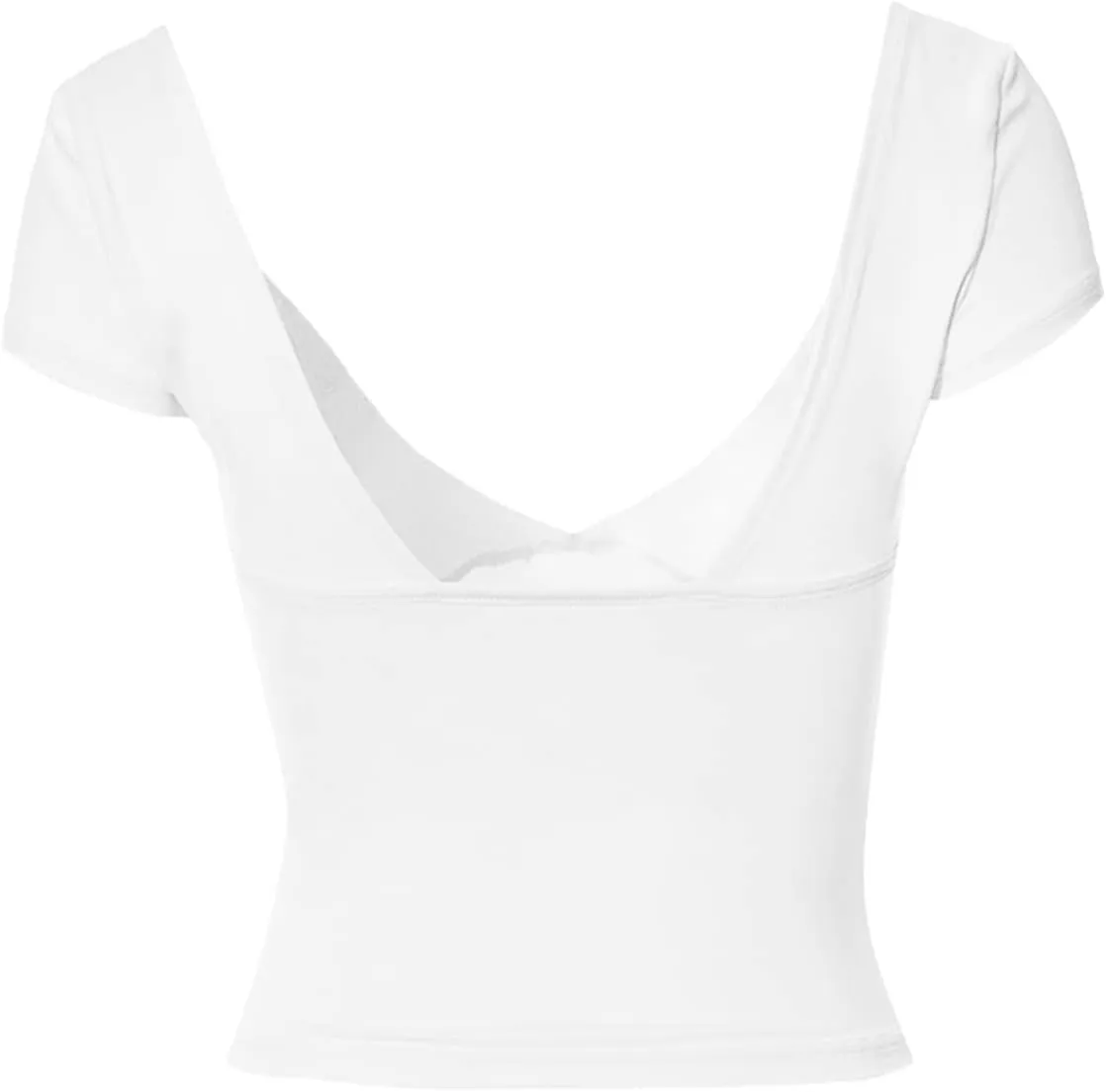 Womens Crop Tops Cami Deep V Neck Sexy Y2K Shirt Short Sleeve Backless Basic Summer Casual Tee Shirts Cami Crop Tops