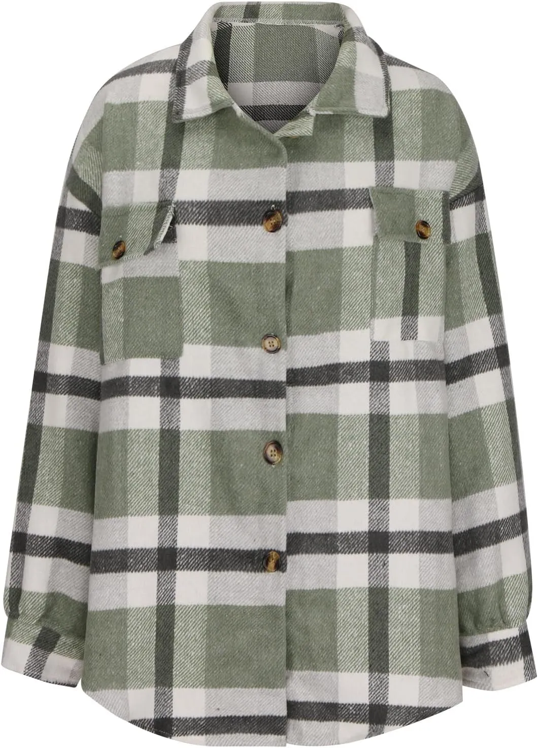 Women's Cropped Wool Blend Jacket Coat 2024 Fall Winter Trendy Long Sleeve Button Up Warm Thick Outerwear Blouse