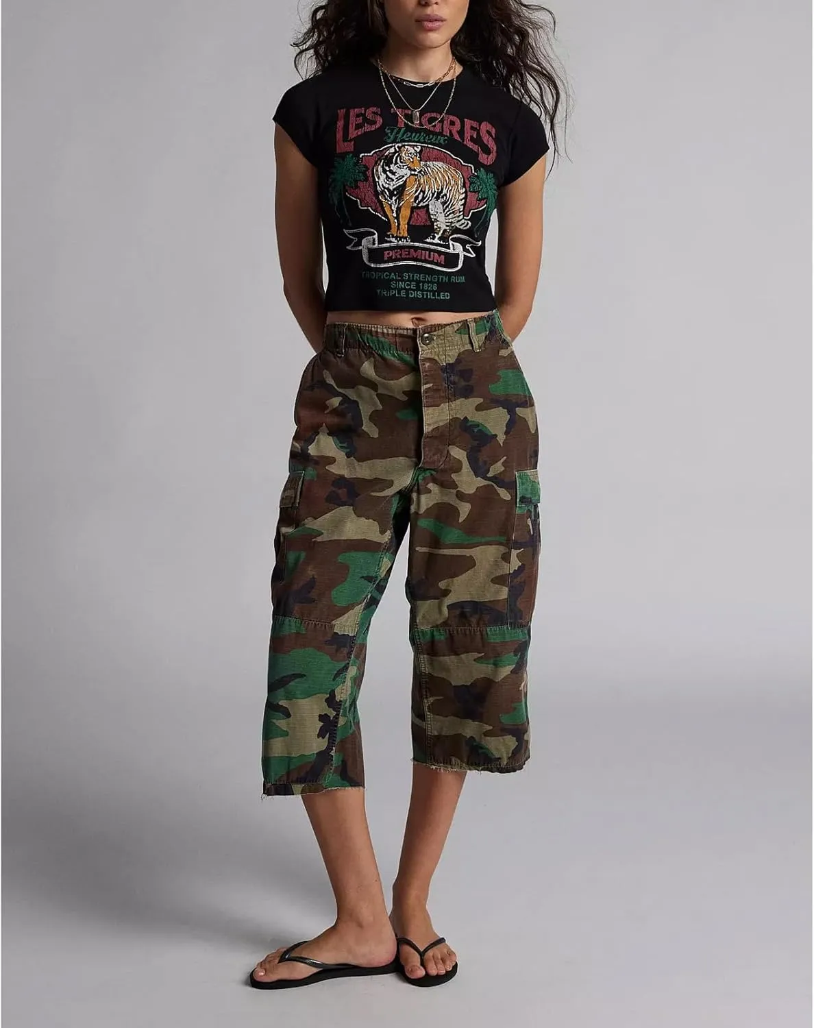 Womens Graphic Print Baby Tees Y2k Cute Tiger Slim Fitted Crop Tops Vintage Aesthetic T Shirts Teen Girl Clothes