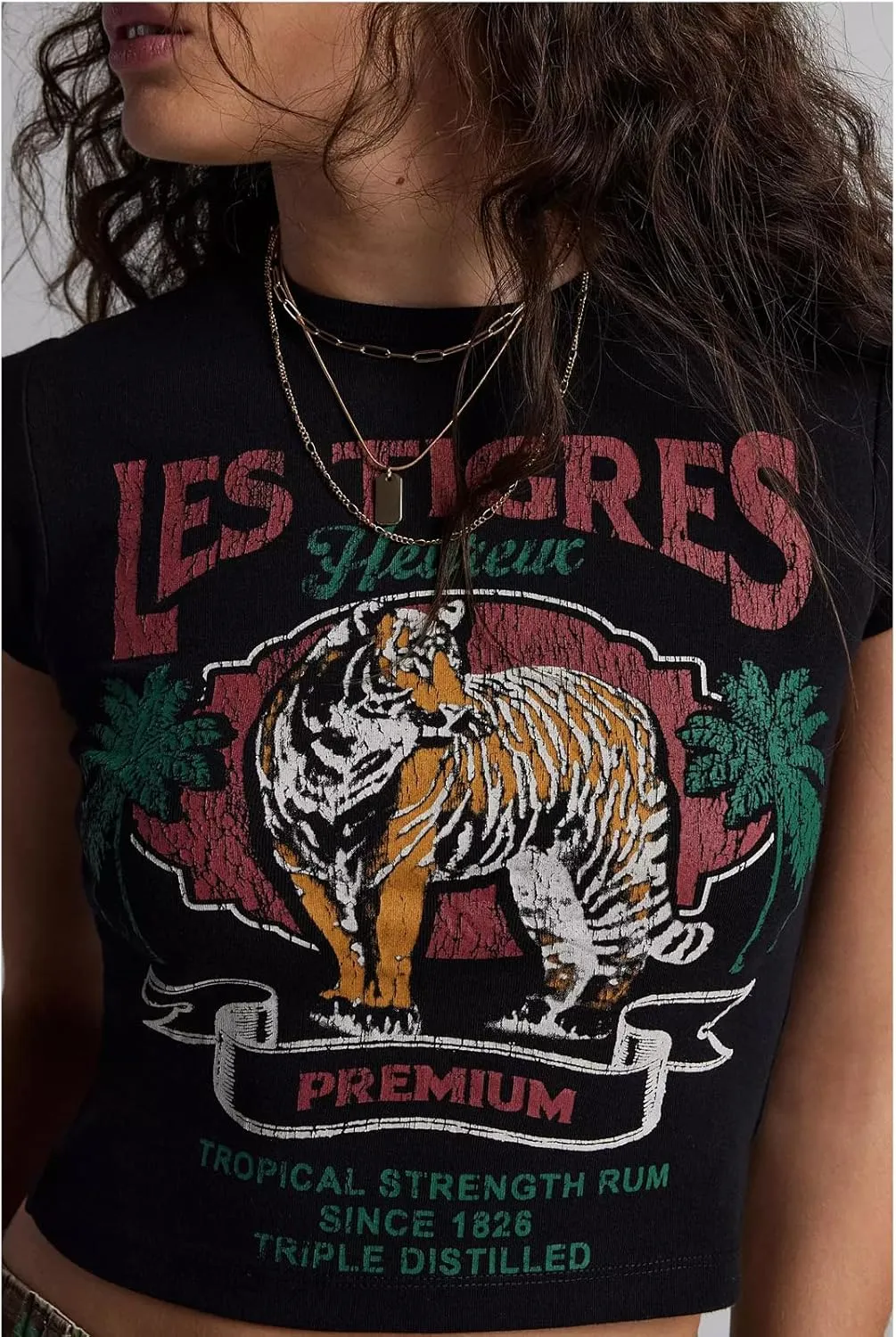 Womens Graphic Print Baby Tees Y2k Cute Tiger Slim Fitted Crop Tops Vintage Aesthetic T Shirts Teen Girl Clothes