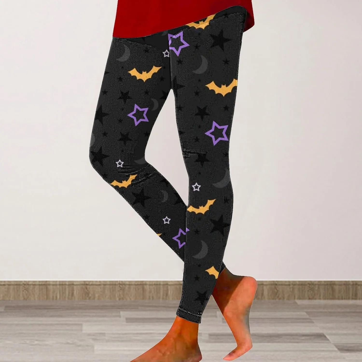 Women's Halloween Funny Graphic Skinny Leggings Halloween Print Collection High Waist Women Leggings Compression