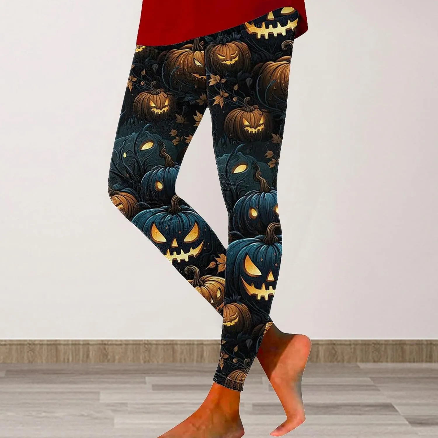 Women's Halloween Funny Graphic Skinny Leggings Halloween Print Collection High Waist Women's Leggings Compression
