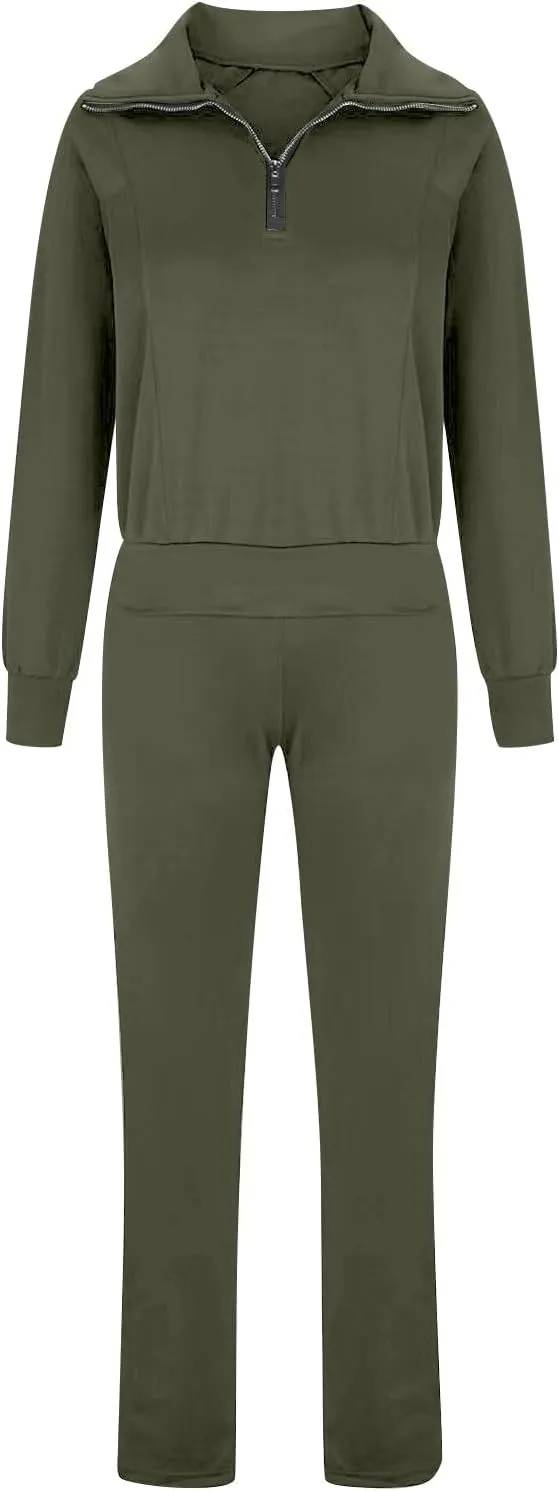 Womens Hooded 2 Piece Sweatsuit Set Trendy Half Zip Solid Tracksuit Outfits Outdoor Sports Casual Y2K Streetwear Sets