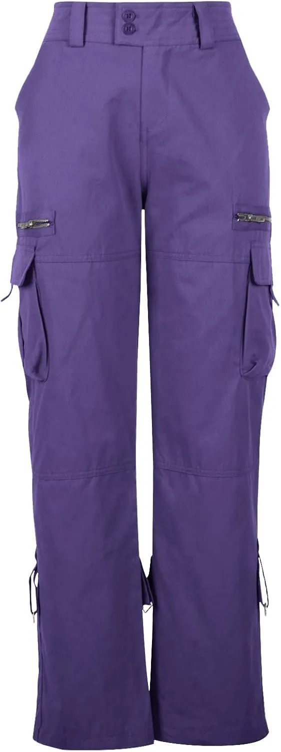 Women's Parachute Cargo Pants Y2K Trendy Teen Girls Baggy Wide Leg Hiking Pant Stretch Waist Casual Outdoor Trousers