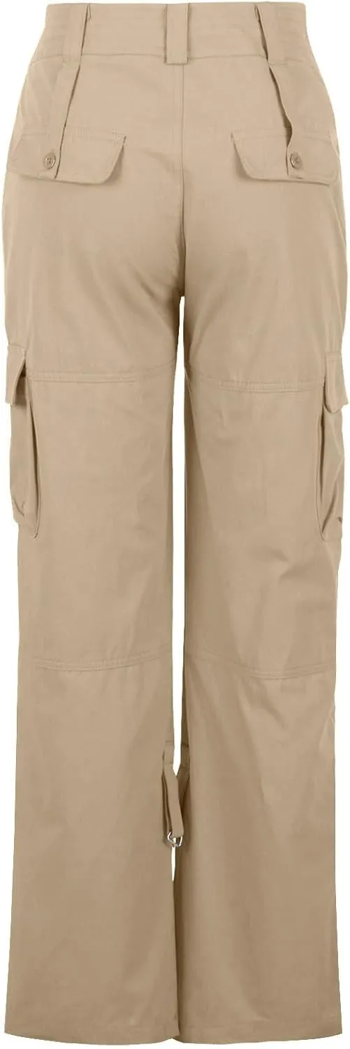 Women's Parachute Cargo Pants Y2K Trendy Teen Girls Baggy Wide Leg Hiking Pant Stretch Waist Casual Outdoor Trousers