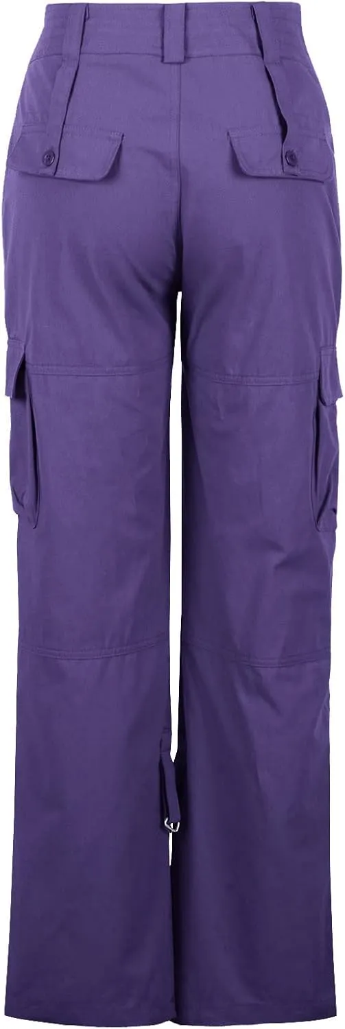 Women's Parachute Cargo Pants Y2K Trendy Teen Girls Baggy Wide Leg Hiking Pant Stretch Waist Casual Outdoor Trousers
