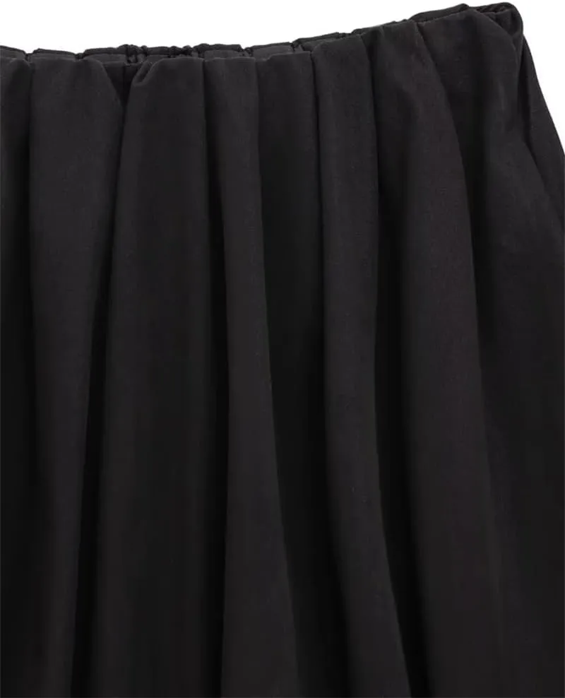 Women's Pleated Mini Skirts Vintage Solid Lantern Casual Short Skirt