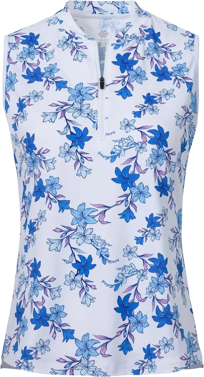 Women's Sleeveless Tennis Shirt Golf Shirts for Women Quick Dry Pickleball Shirts UPF 50  Sportswear T-Shirts with Zipper