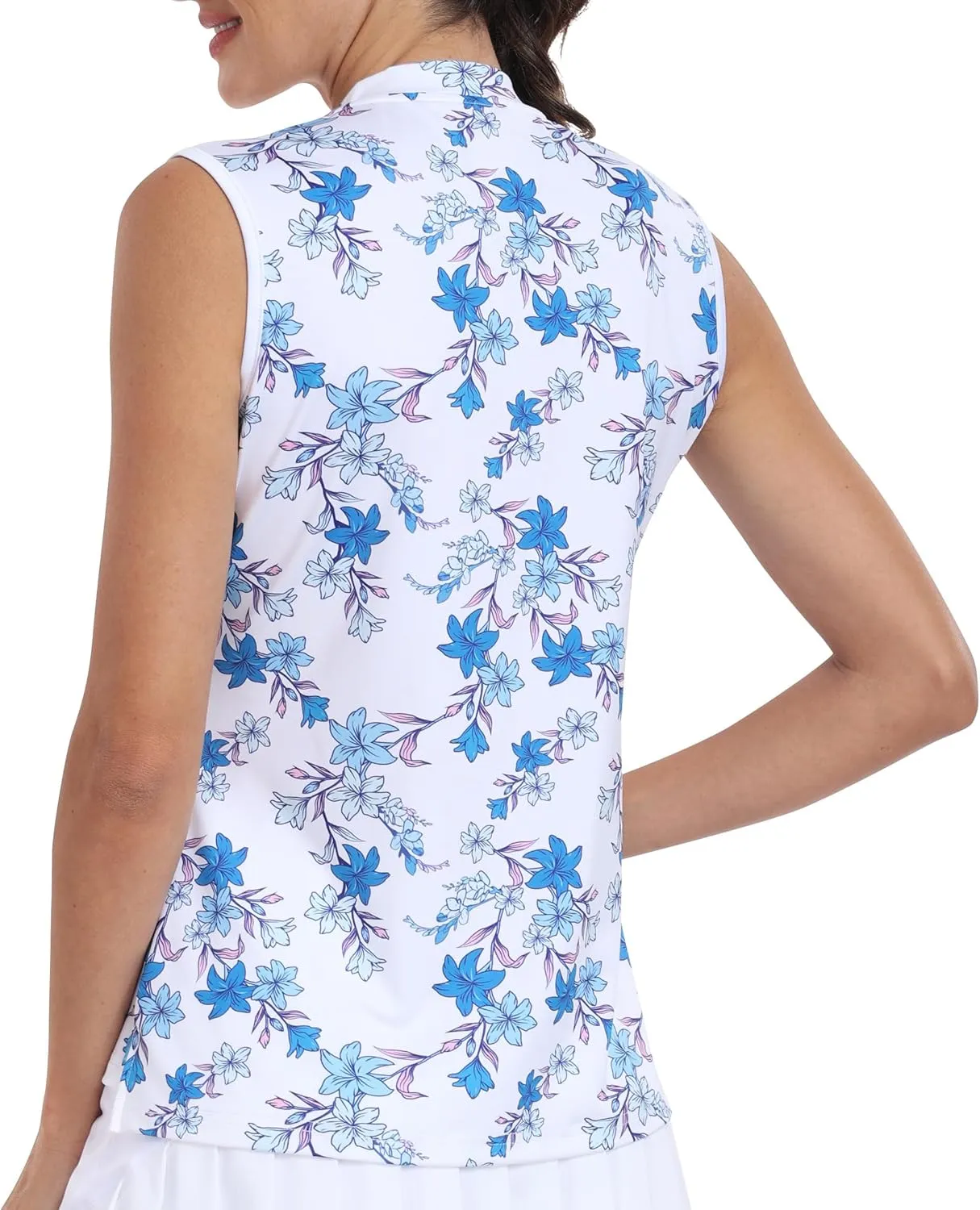 Women's Sleeveless Tennis Shirt Golf Shirts for Women Quick Dry Pickleball Shirts UPF 50  Sportswear T-Shirts with Zipper