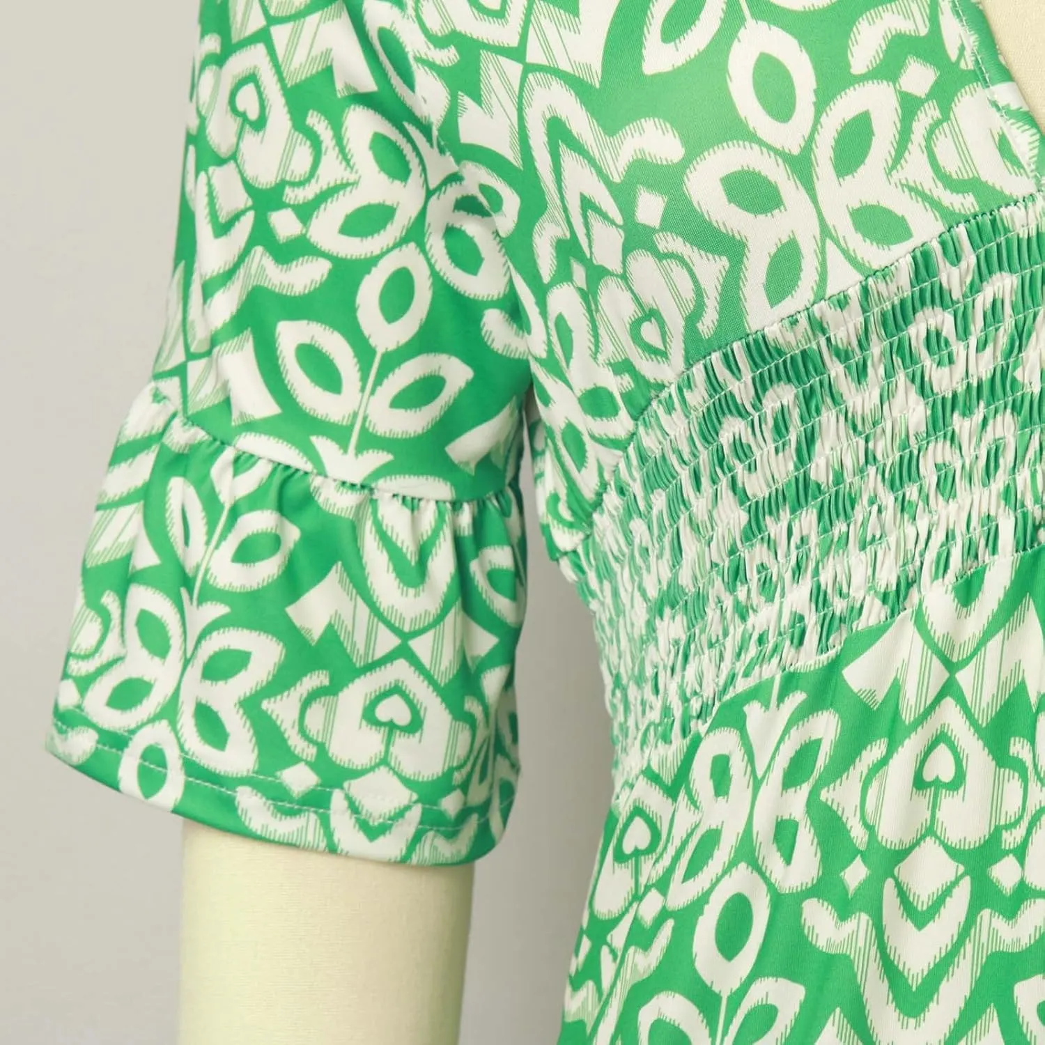 Womens Summer Maxi Dresses V Neck Floral Print Long Swing Dress 3/4 Sleeve Loose Casual Boho Beach Sun Dress