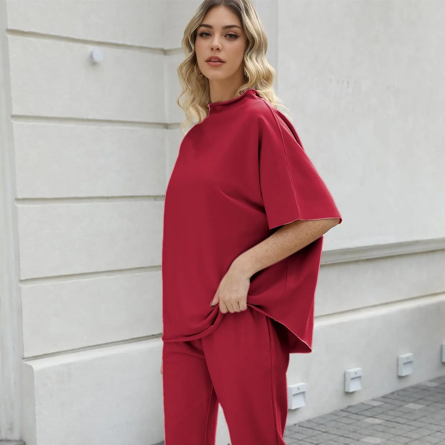 Womens Tops Batwing Sleeve Mock Neck T Shirts Oversized Tees Maternity Workout Casual Blouses Trendy Y2K Outfits