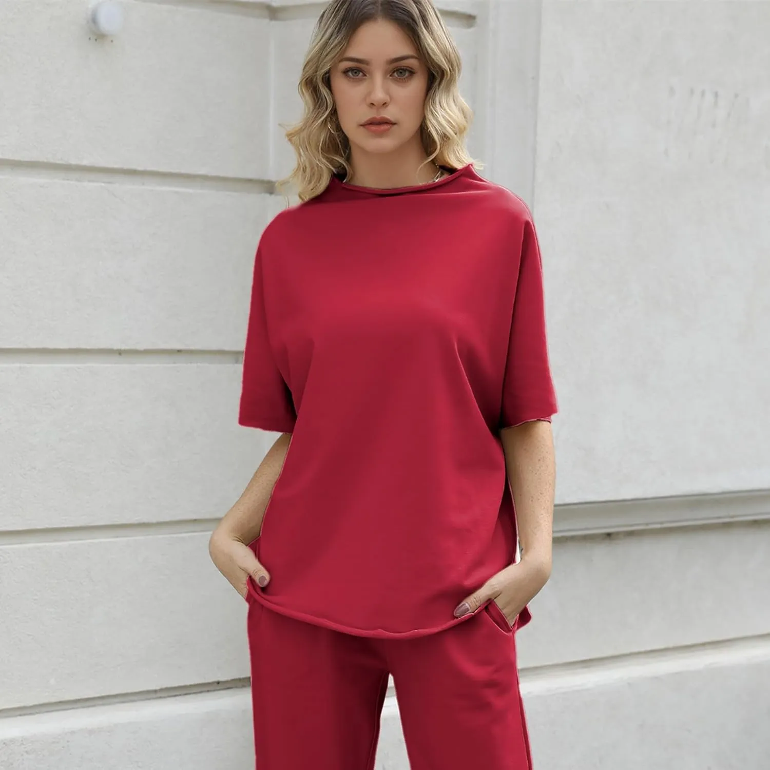 Womens Tops Batwing Sleeve Mock Neck T Shirts Oversized Tees Maternity Workout Casual Blouses Trendy Y2K Outfits