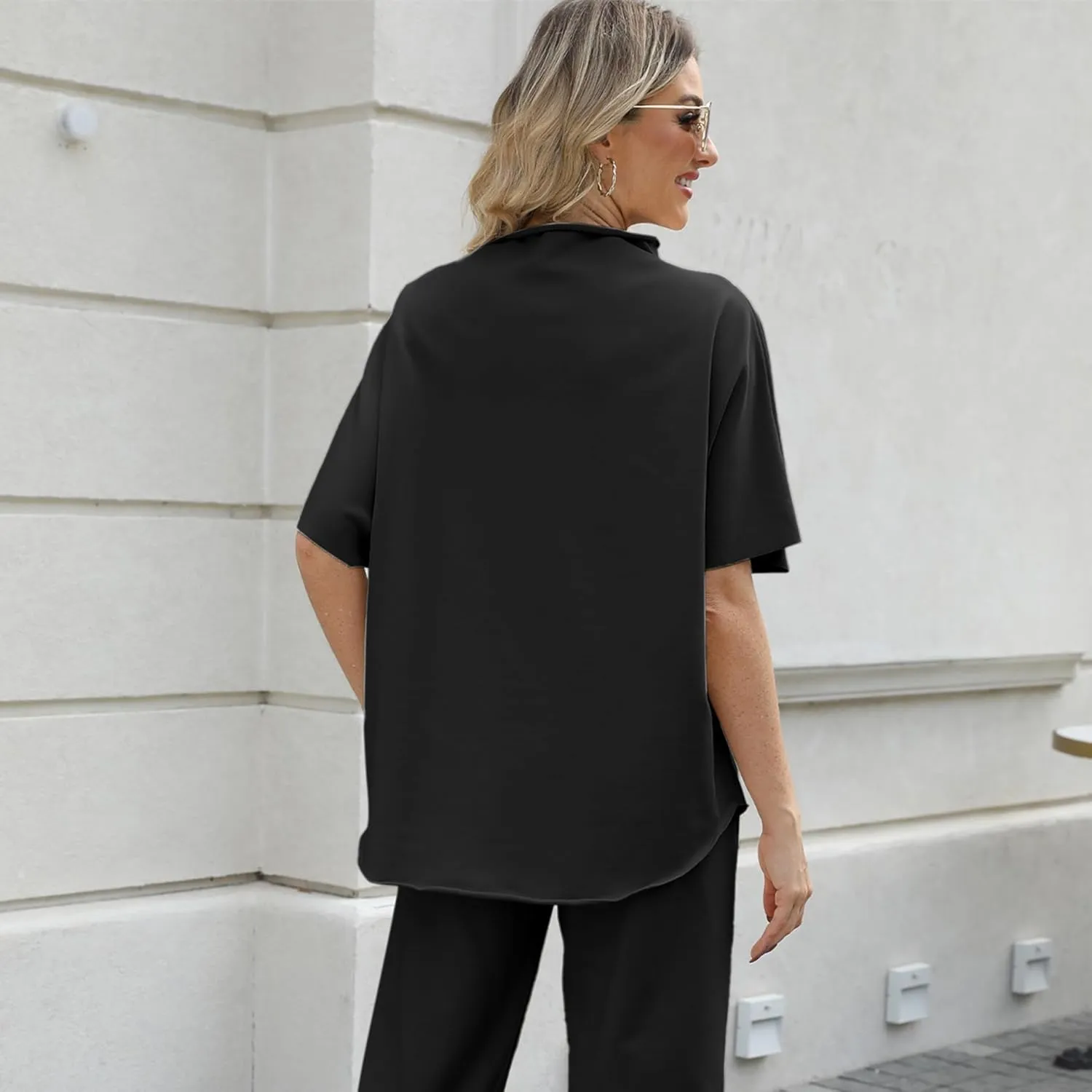 Womens Tops Batwing Sleeve Mock Neck T Shirts Oversized Tees Maternity Workout Casual Blouses Trendy Y2K Outfits