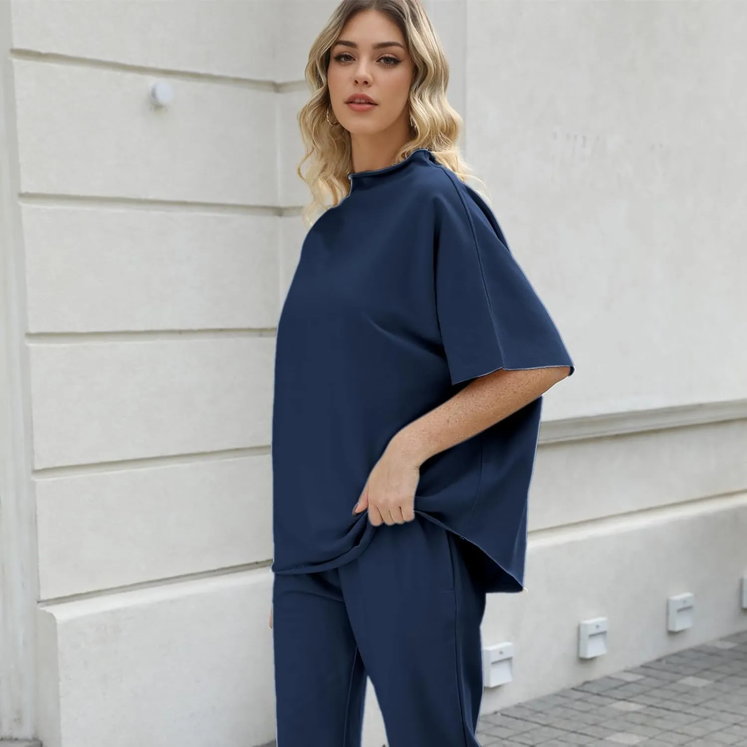 Womens Tops Batwing Sleeve Mock Neck T Shirts Oversized Tees Maternity Workout Casual Blouses Trendy Y2K Outfits