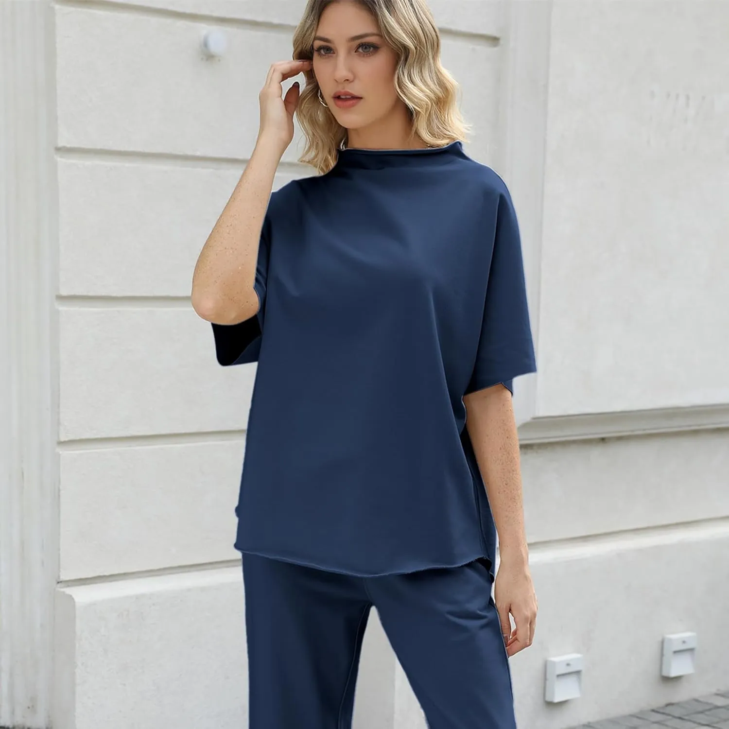 Womens Tops Batwing Sleeve Mock Neck T Shirts Oversized Tees Maternity Workout Casual Blouses Trendy Y2K Outfits