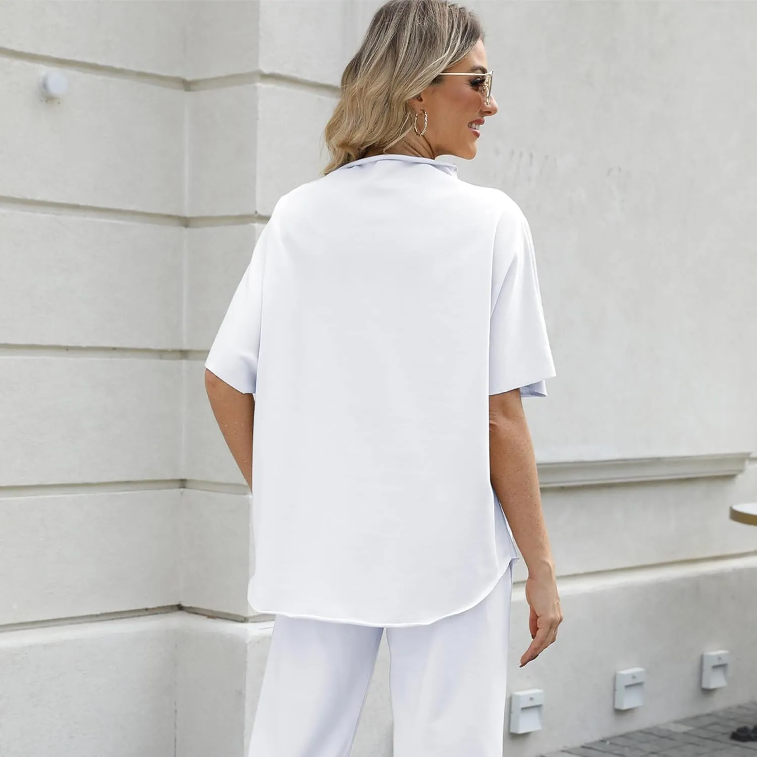 Womens Tops Batwing Sleeve Mock Neck T Shirts Oversized Tees Maternity Workout Casual Blouses Trendy Y2K Outfits
