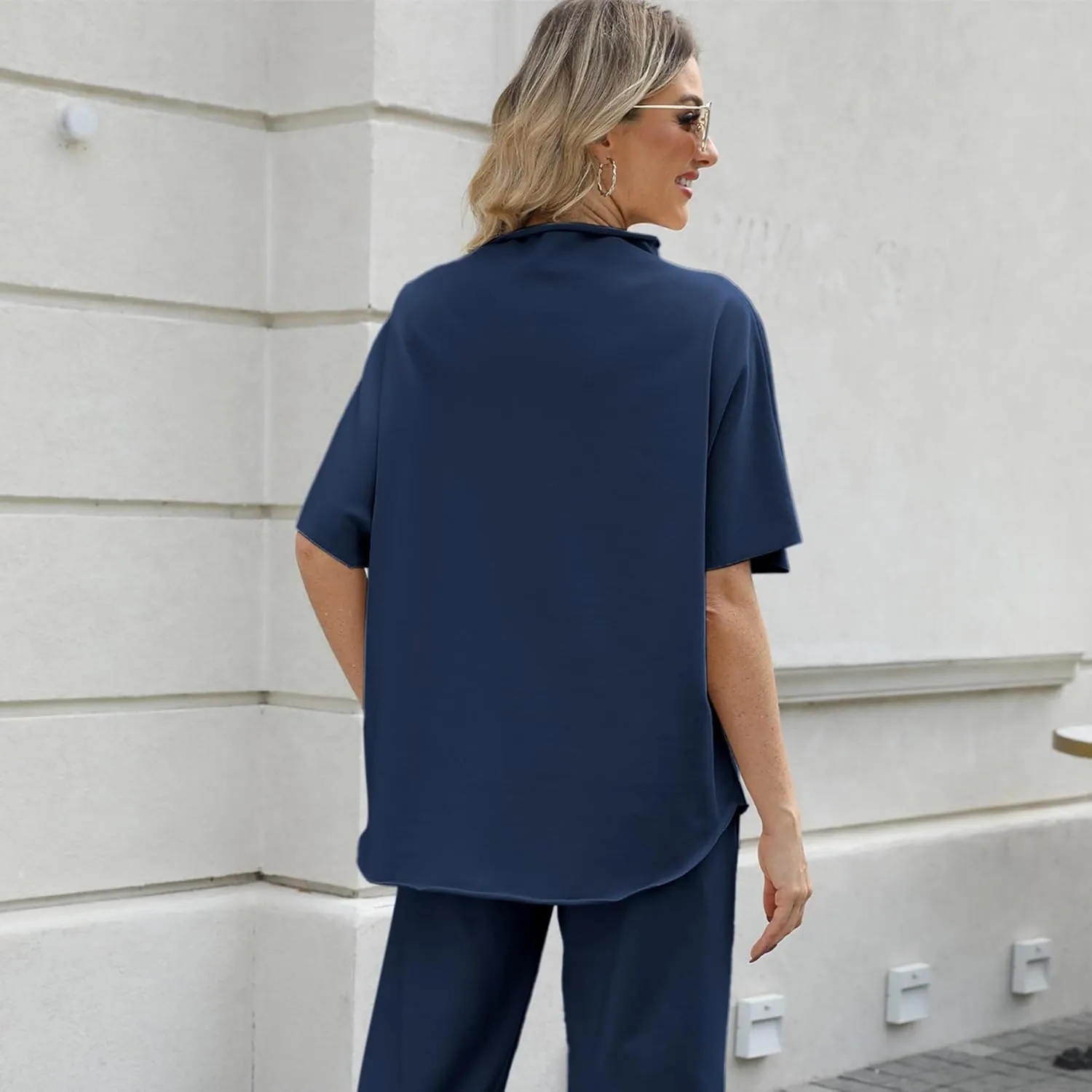 Womens Tops Batwing Sleeve Mock Neck T Shirts Oversized Tees Maternity Workout Casual Blouses Trendy Y2K Outfits