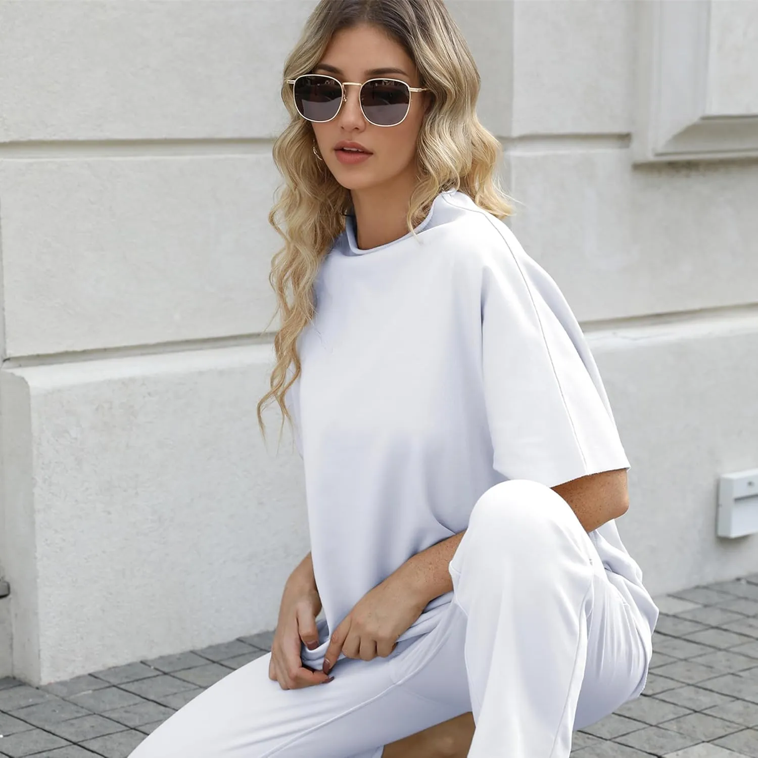 Womens Tops Batwing Sleeve Mock Neck T Shirts Oversized Tees Maternity Workout Casual Blouses Trendy Y2K Outfits
