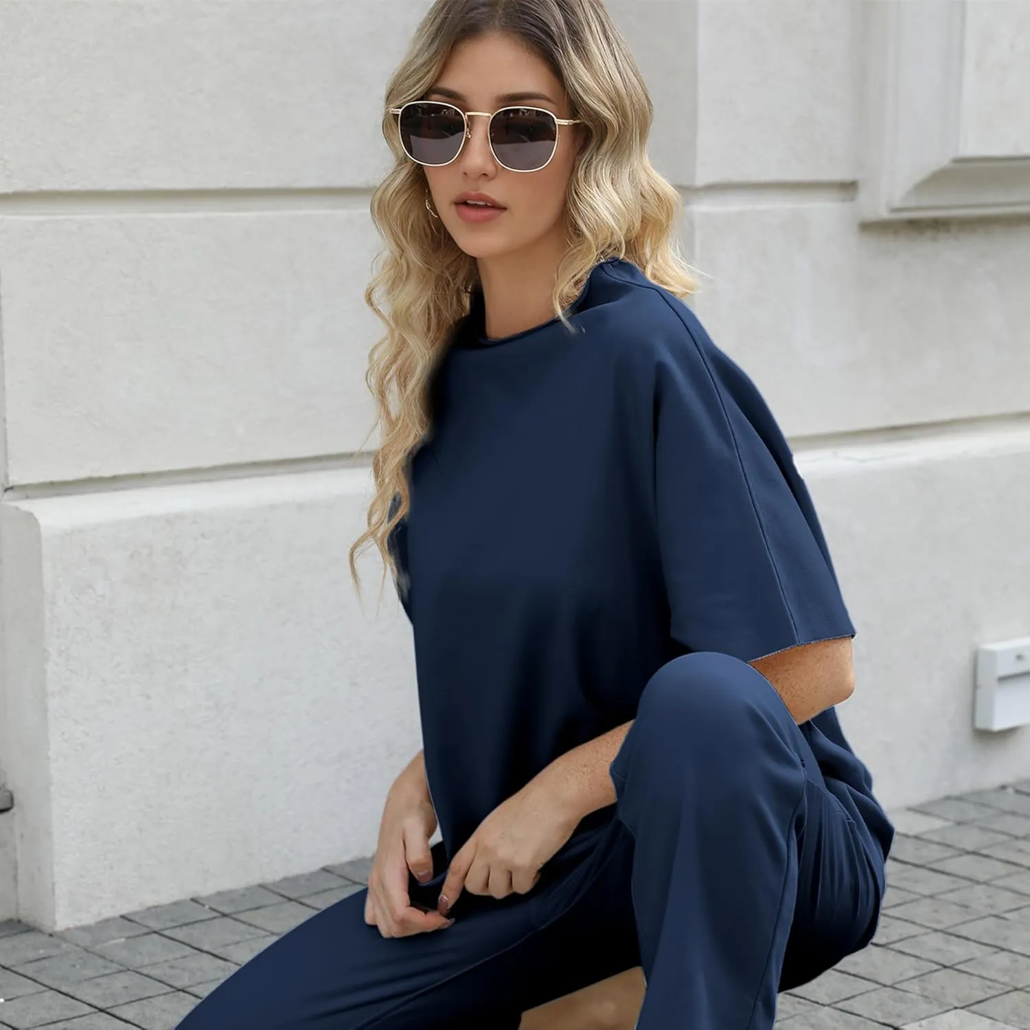 Womens Tops Batwing Sleeve Mock Neck T Shirts Oversized Tees Maternity Workout Casual Blouses Trendy Y2K Outfits