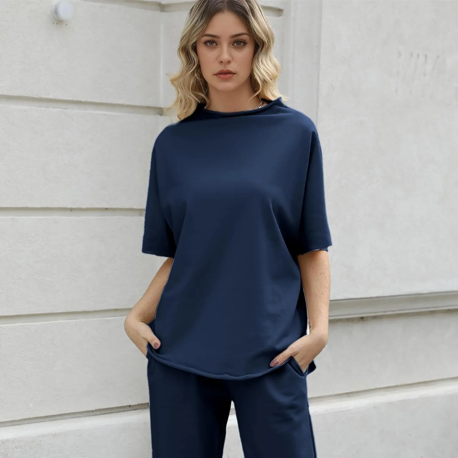 Womens Tops Batwing Sleeve Mock Neck T Shirts Oversized Tees Maternity Workout Casual Blouses Trendy Y2K Outfits
