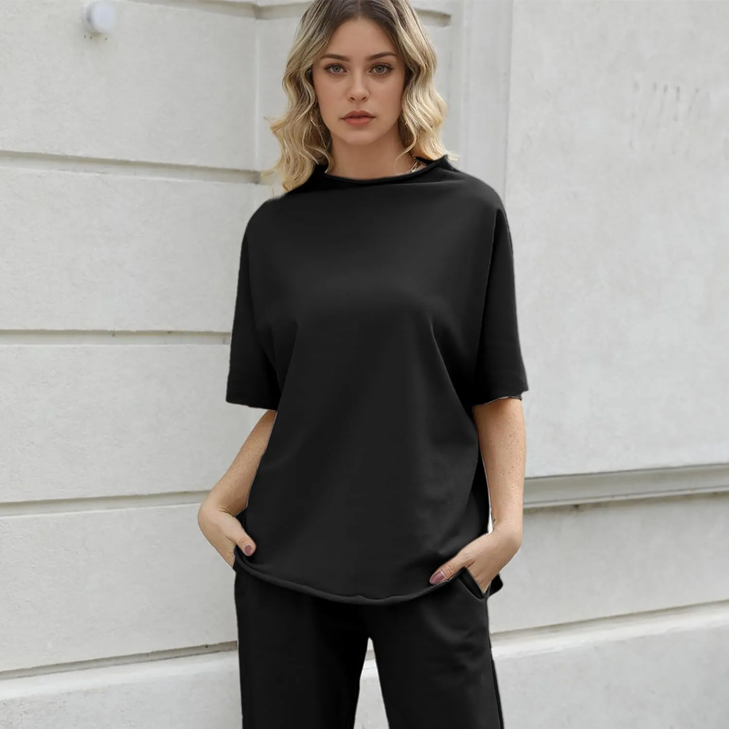 Womens Tops Batwing Sleeve Mock Neck T Shirts Oversized Tees Maternity Workout Casual Blouses Trendy Y2K Outfits