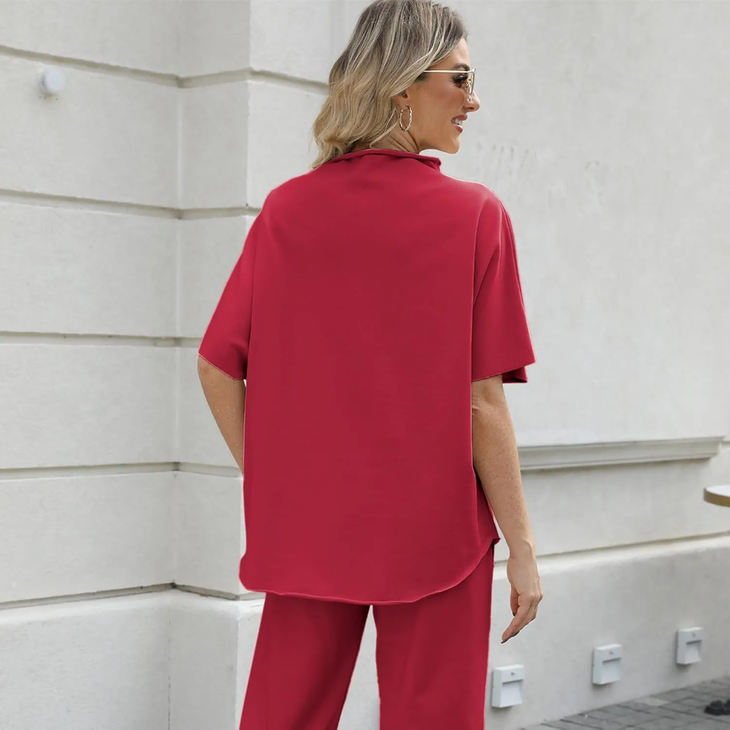 Womens Tops Batwing Sleeve Mock Neck T Shirts Oversized Tees Maternity Workout Casual Blouses Trendy Y2K Outfits