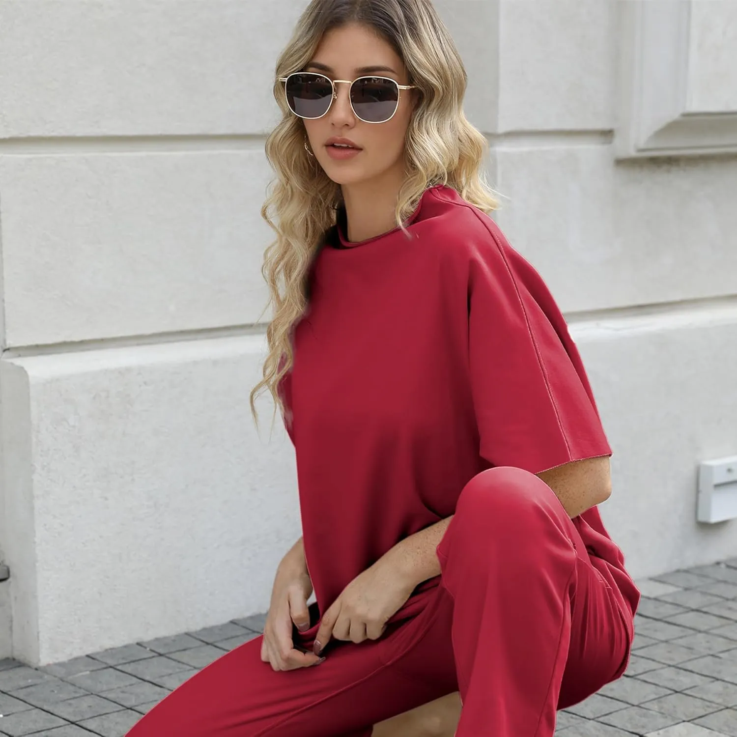 Womens Tops Batwing Sleeve Mock Neck T Shirts Oversized Tees Maternity Workout Casual Blouses Trendy Y2K Outfits
