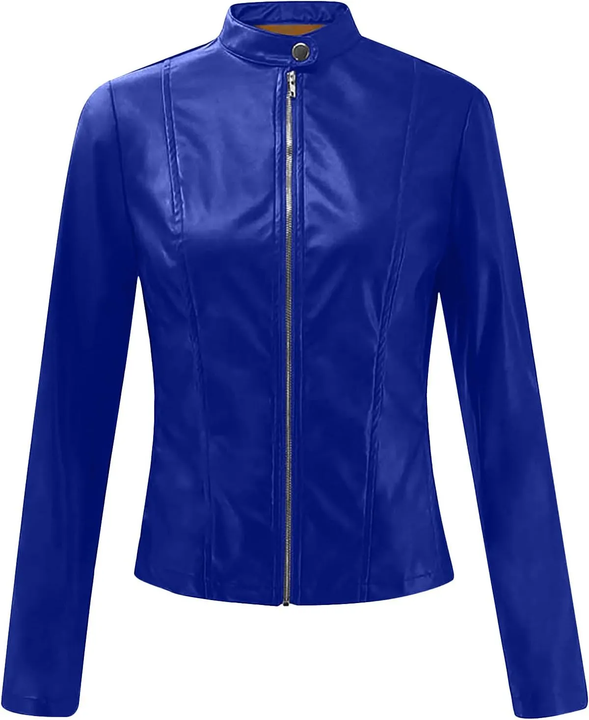 Women's Winter Leather Jackets Faux Motorcycle Moto Biker Coat Short Quilted Lightweight Vegan Pu Outerwear