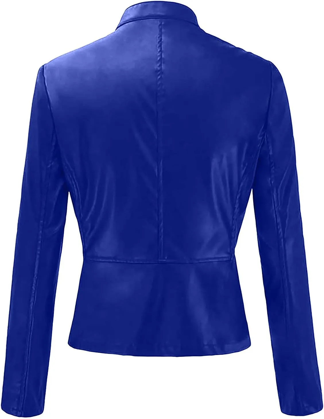 Women's Winter Leather Jackets Faux Motorcycle Moto Biker Coat Short Quilted Lightweight Vegan Pu Outerwear