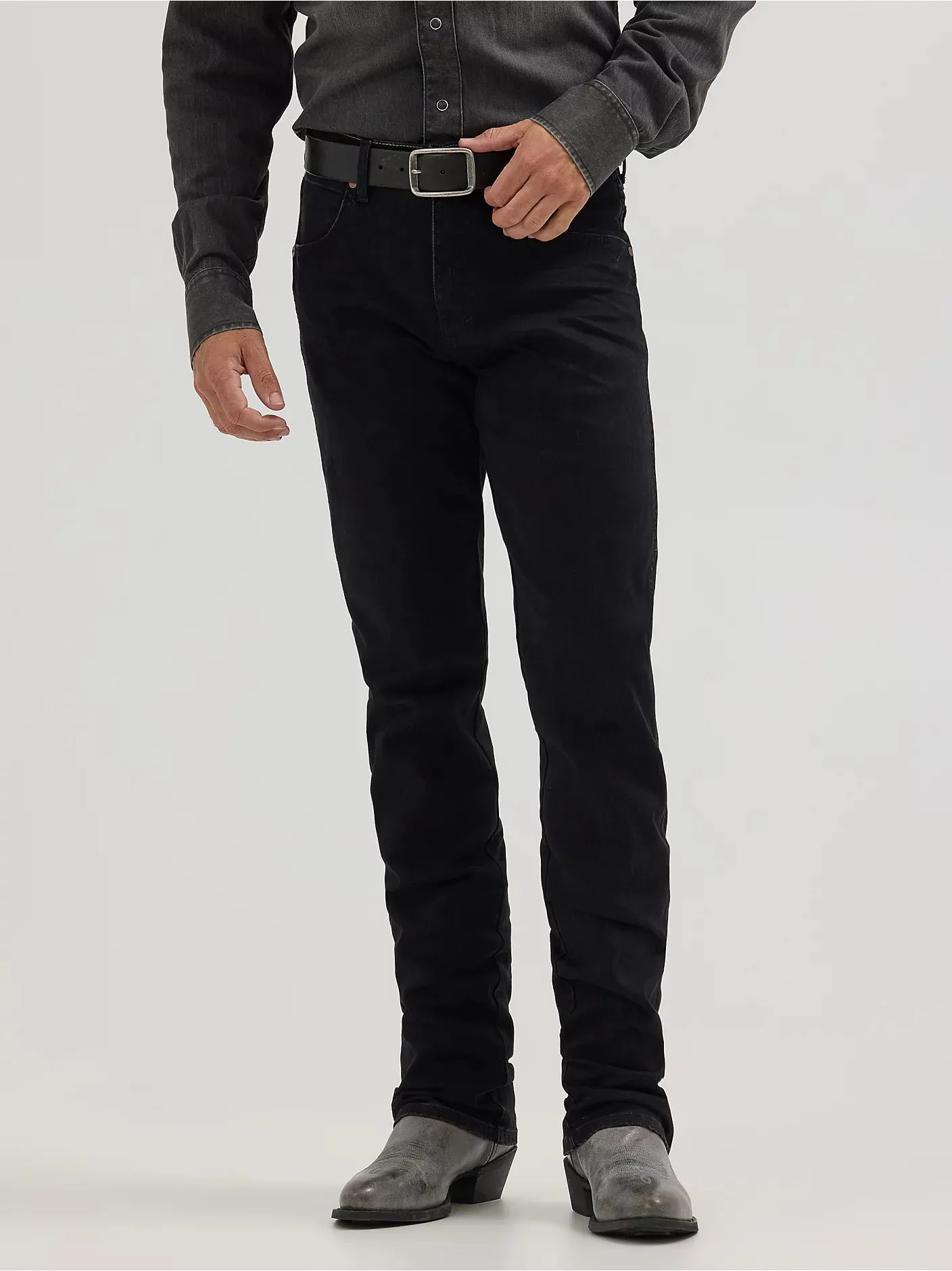 WRANGLER RETRO BLACK SLIM STRAIGHT FIT JEANS