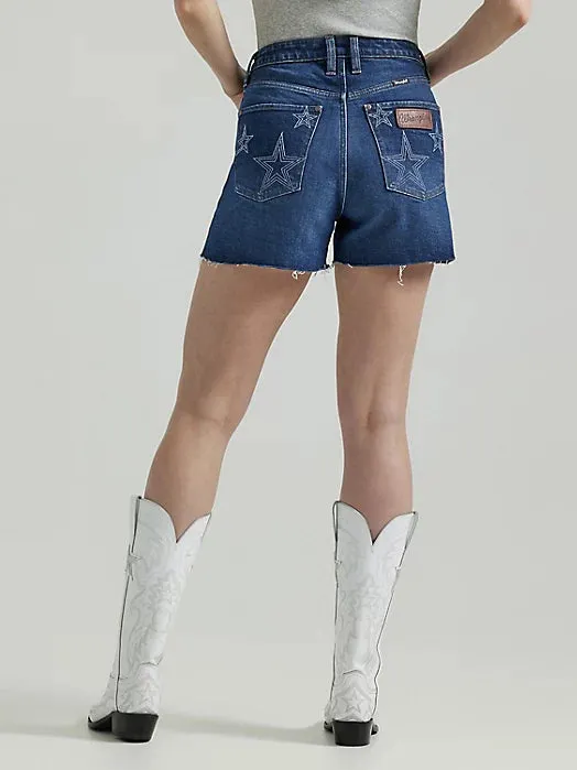 Wrangler Retro Women's Bailey High Rise Star Patch Short in Lynn
