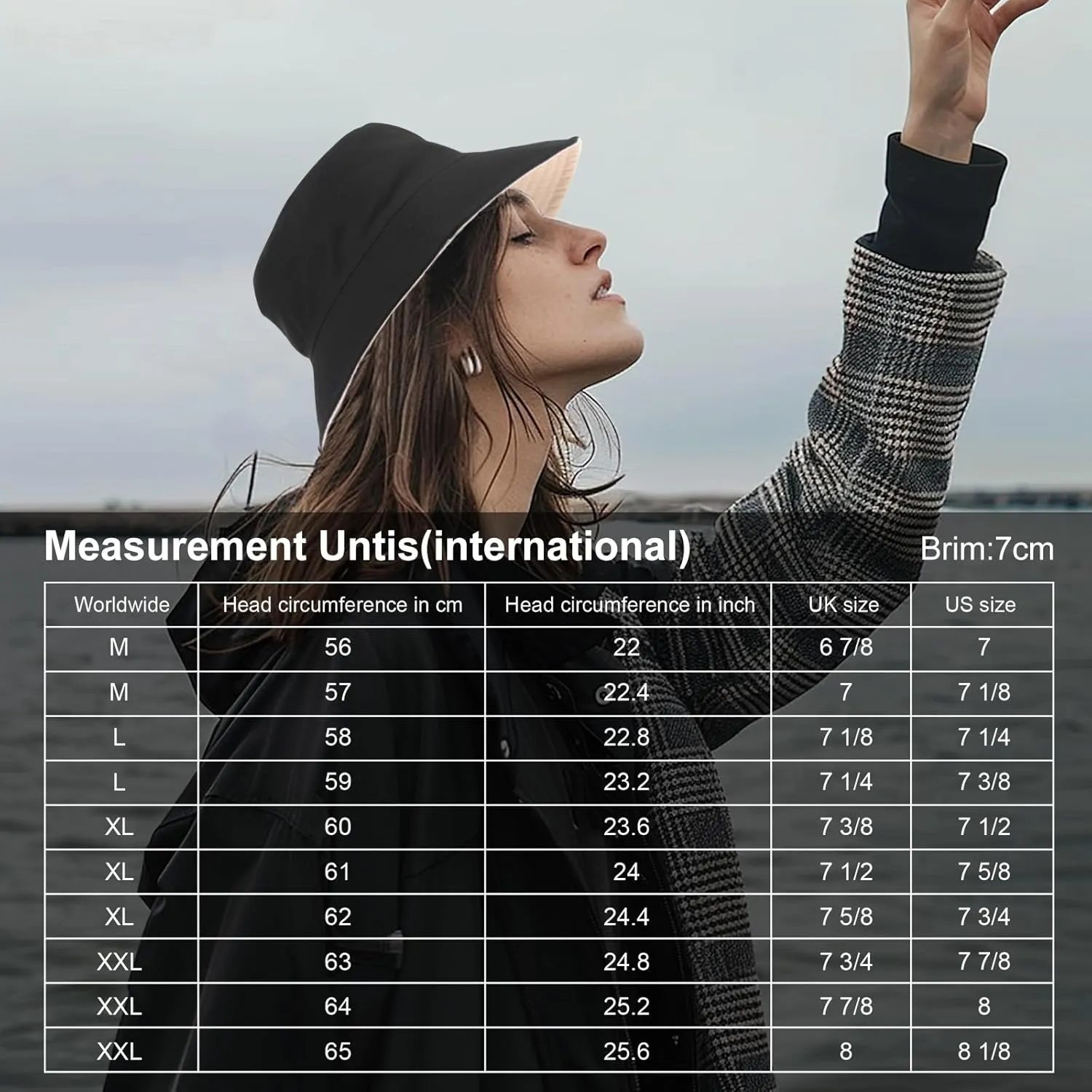 XXL Bucket Hat for Women Men, Oversize Reversible Cotton Fisherman Hats, Double Side Wear Summer Bucket Sun Hats