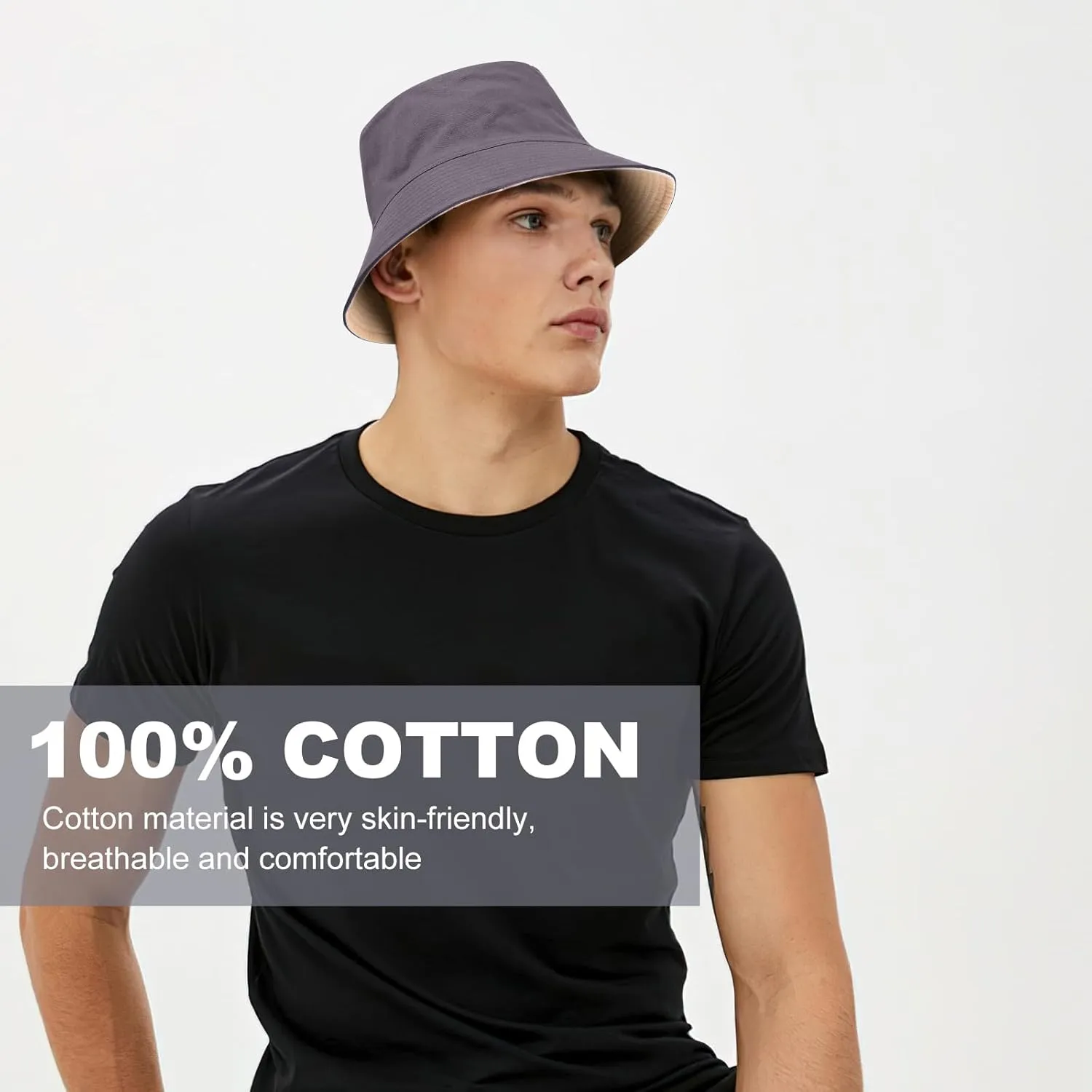 XXL Bucket Hat for Women Men, Oversize Reversible Cotton Fisherman Hats, Double Side Wear Summer Bucket Sun Hats