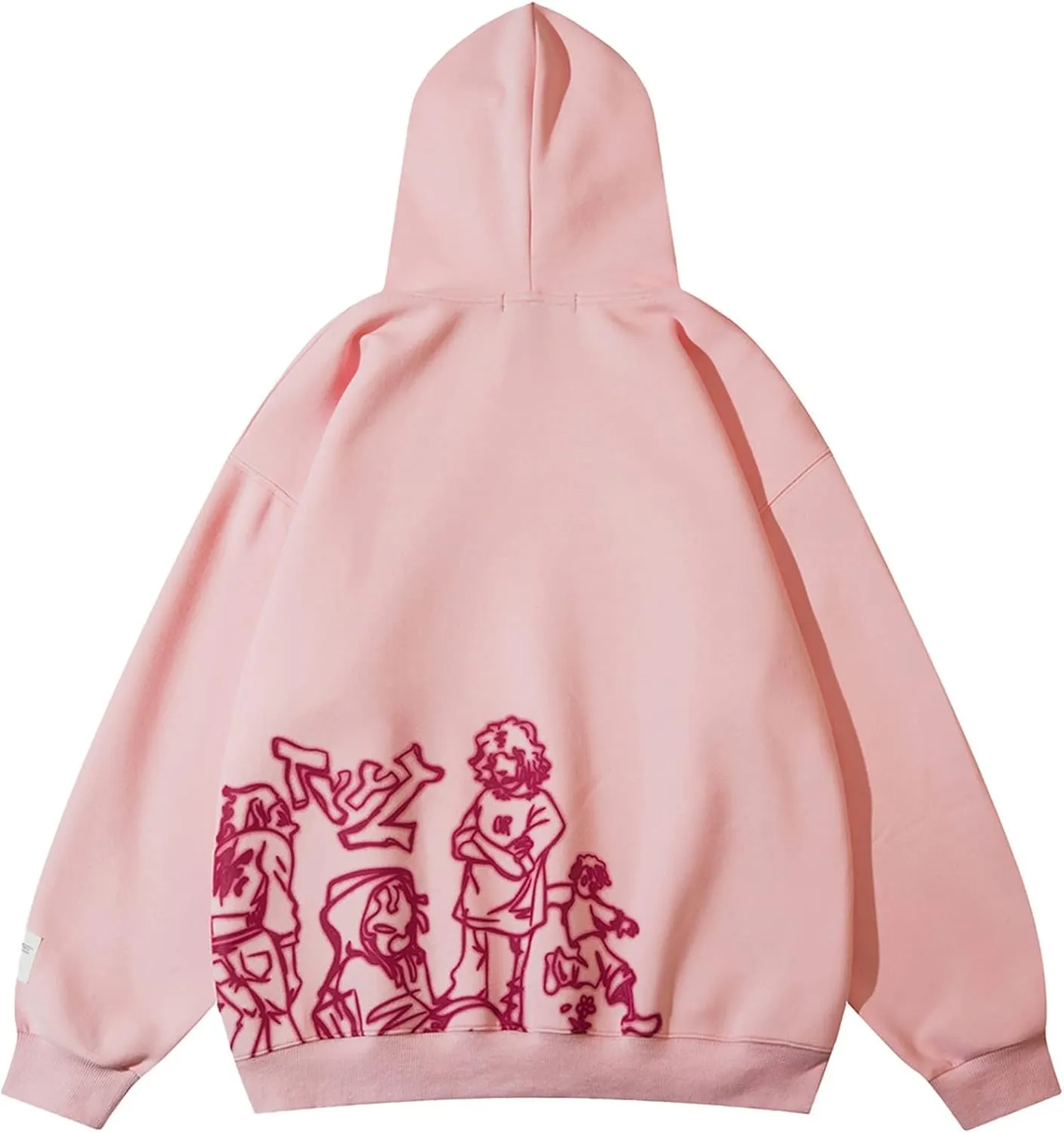 Y2k Mens Graphic Oversized Hip Hop Streetwear Casual Hoodie Cartoon Character Print Hoodies Hooded Sweatshirt