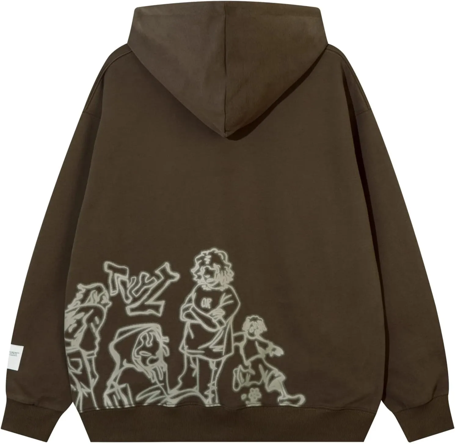 Y2k Mens Graphic Oversized Hip Hop Streetwear Casual Hoodie Cartoon Character Print Hoodies Hooded Sweatshirt