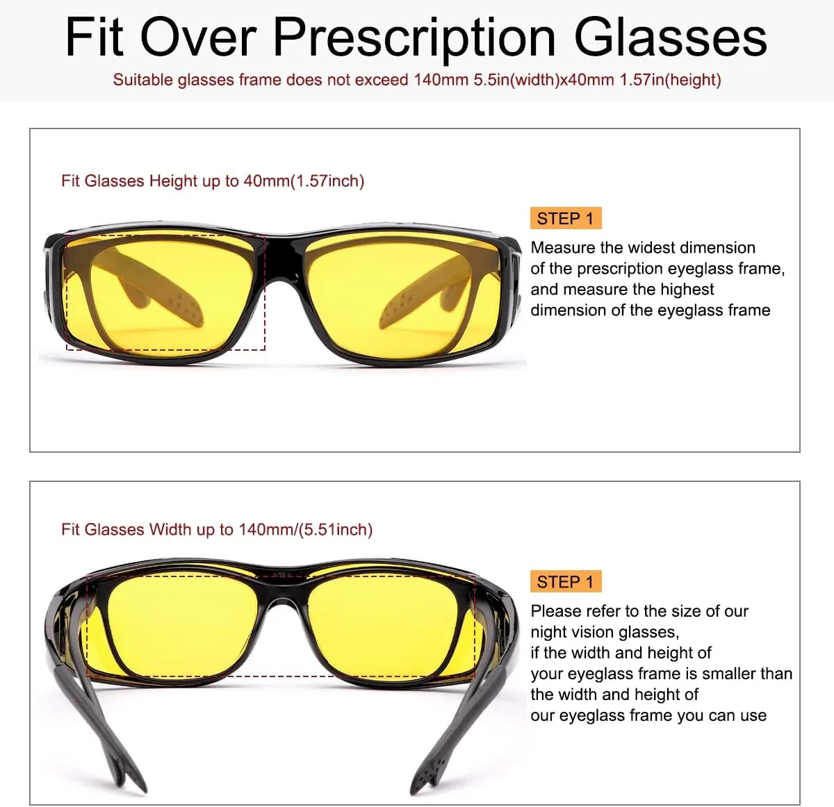 YIMI Wrap Around Fashion Sunglasses Polarized Lens Wear Over Prescription Glasses Fit Over Regular Eyeglasses UV Protection