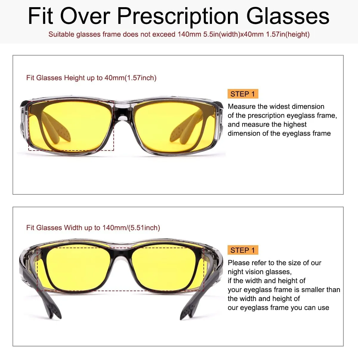 YIMI Wrap Around Fashion Sunglasses Polarized Lens Wear Over Prescription Glasses Fit Over Regular Eyeglasses UV Protection