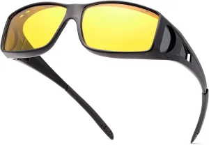YIMI Wrap Around Fashion Sunglasses Polarized Lens Wear Over Prescription Glasses Fit Over Regular Eyeglasses UV Protection