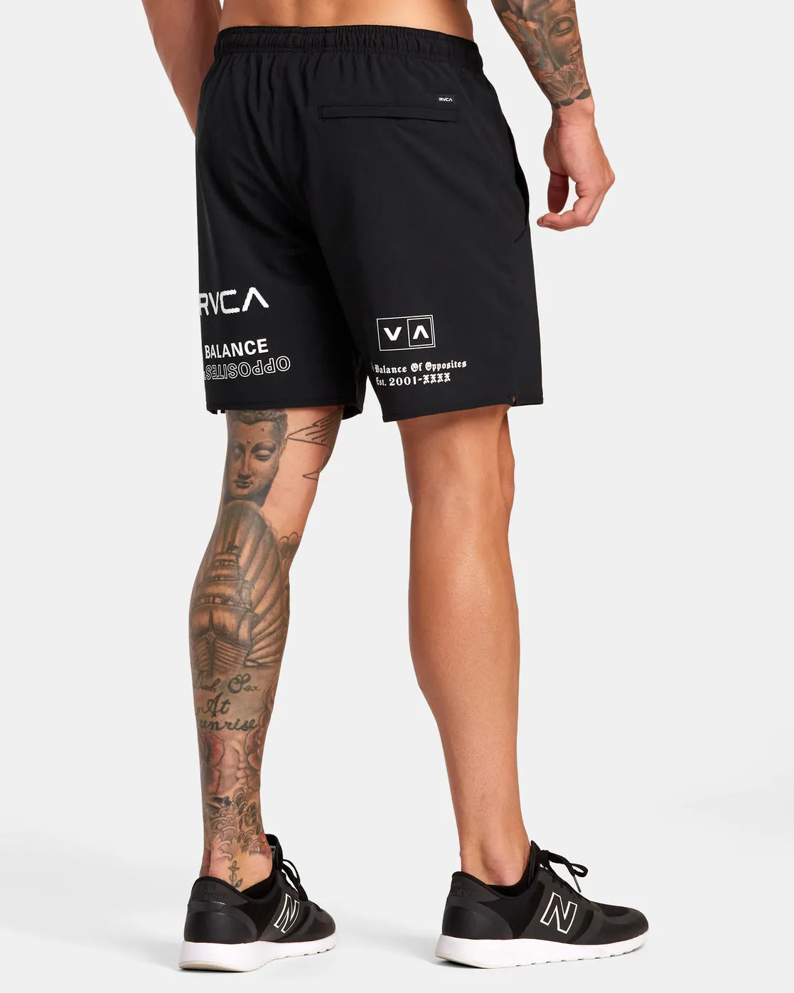 Yogger Stretch Elastic Waist Shorts 17" - Black All Brand